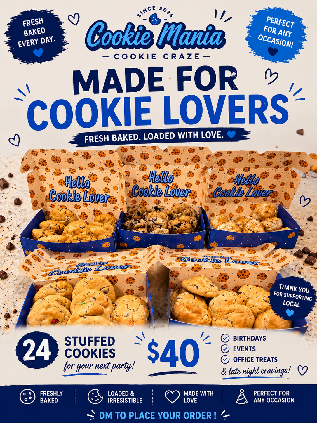 Party size stuffed cookies